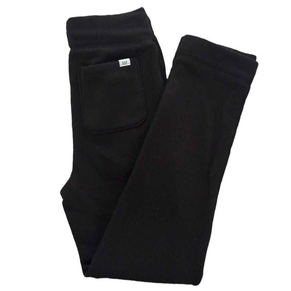Gap Kids Boys Fleece Joggers Black Sweatpants Size M 8-9 Drawstring Pockets